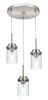 3-Light Farmhouse Brushed Nickel Pendant Lights Kitchen Island