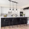3-Lights H-Type Track Light, Dimmable Track Mount Pendant Lighting Fixtures with Seeded Glass Shade, (TRACK NOT INCLUDE)