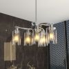 6-Light Brushed Nickel Chandeliers for Dining Room Light Fixtures Over Table