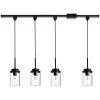H-Type Track Pendant Lighting 4 Lights Track Ceiling Light Fixtures Hanging