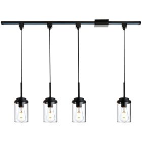 H-Type Track Pendant Lighting 4 Lights Track Ceiling Light Fixtures Hanging