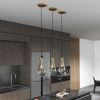 Modern Raindrop Pendant Lights, Pendant Lights for Kitchen Island, Brass Rod Dining Room Light Fixture, Clear Solid Raindrop Chandelier