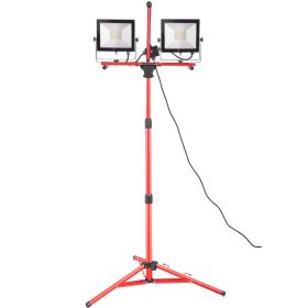 LED Work Light with Stand, 10000 Lumen Dual-head LED Work Light with 27.6\"-68.1\"" Adjustable and Foldable Tripod Stand"