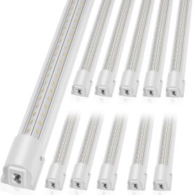 10 Pack LED Shop Light, 4 FT, 40W Linkable Shop Light Fixture, 6500 LM Ceiling Lights 59 in Power Cords with ON/OFF Switch 48 in Connector Cables
