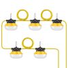 50FT Construction String Lights, 50W 5000LM, 5PCs String Work Light, 5000K Daylight & IP65 Waterproof, with Hanging Hooks, for Construction Site