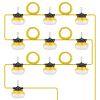 100FT Construction String Lights, 100W 10000LM, 10PCs String Work Light, 5000K, IP65 Waterproof, with Hanging Hooks, for Construction Site