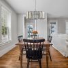 17" Chrome Crystal Pendant Chandelier, Modern Hanging Light Fixture with Adjustable Height, 4-Light E26 Base for Living Room, Dining Room