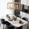 27" Modern Golden Geometric 8-Light Chandelier – Industrial Metal Pendant Light Fixture for Living Room, Dining Room, or Kitchen (Bulb Not Included)