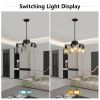 6-Light Modern Farmhouse Black Chandelier, Contemporary Dining Room Light Fixture, Adjustable Height Hanging Industrial Pendant Lights Kitchen Island