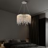 16-inch Luxury Crystal LED Chandelier - Adjustable Height and Color Temperature (3000K-6000K) - Modern Chandelier for Living Room