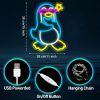 1 pc Funny Penguin Neon Sign for Kids Room Wall Decor,Penguin Led Neon Light Up Sign for Party Bedroom Game Room Decor Kids Gift