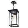 5CCT LED Large Outdoor Pendant Light Fixtures, LED Integrated Bulbs Included 3-Light Black Outdoor Hanging Lantern Light