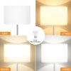 60'' Modern Floor Lamp with Shade, Tall Lamps for Living Room, Bedroom, Office, Dining Room, White Shade with Silver Pole(Without Bulb)