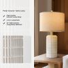PoKat 23" Modern Ceramic Table Lamp Set of 2 for Living Room White Desk Lamps for Bedroom Farmhouse Bedside Nightstand Bedside Lamp End Table Lamps Be