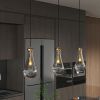 Modern Raindrop Pendant Lights, Pendant Lights for Kitchen Island, Brass Rod Dining Room Light Fixture, Clear Solid Raindrop Chandelier