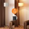 60'' Modern Floor Lamp with Remote, Tall Lamps for Living Room, Bedroom, Office, Dining Room, Beige Shade with Gold Pole(Included Bulb)