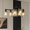 9-Light Black Modern Chandeliers for Dining Room, Adjustable Height Farmhouse Kitchen Island Lighting