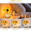 Sunflowers Flower Lamp, Rechargeable Cordless Touch Table Lamp,3-Colour Infinitely Dimming Small Night Light
