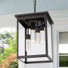 LED 5CCT Large Outdoor Pendant Light Fixtures, Exterior Hanging Lantern LED Integrated Bulbs Included for Porch Patio Yard Garden