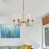Modern American luxury style E26 glass chandelier iron 6 bulb living room chandelier, without bulb
