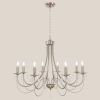 Black/Brushed Nickel Crystal Chandeliers, 8 Lights Farmhouse Crystals Chandelier for Dining Room
