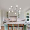 Sputnik Chandelier Modern Black/Brushed Nickel/Chrome Chandelier Mid Century Ceiling Lighting Fixtures 10 Lights E26 for Living Room, Kitchen Island