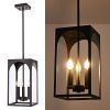 Large Outdoor Pendant Light Fixtures 3-Light, Exterior Hanging Lantern Porch Light Adjustable