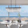 Chandeliers,Rectangular Crystal Chandelier Adjustable,E12 Modern Industrial Crystal Lights