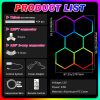 Hexagon led Lights - Garage Hexagon Light with Multi Color Modes, Dimmable and Speed Adjustable RGB Hexagon Wall Lights, DIY Design for Gaming Room