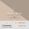 Black/Brushed Nickel Crystal Chandeliers, 8 Lights Farmhouse Crystals Chandelier for Dining Room