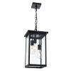 Black Outdoor Pendant Light Fixture, Exterior Chandelier Hanging Lantern for Front Porch